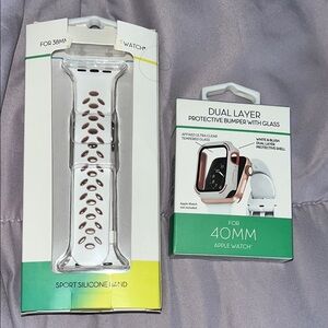 Apple Smartwatch Accessories - White and Gold